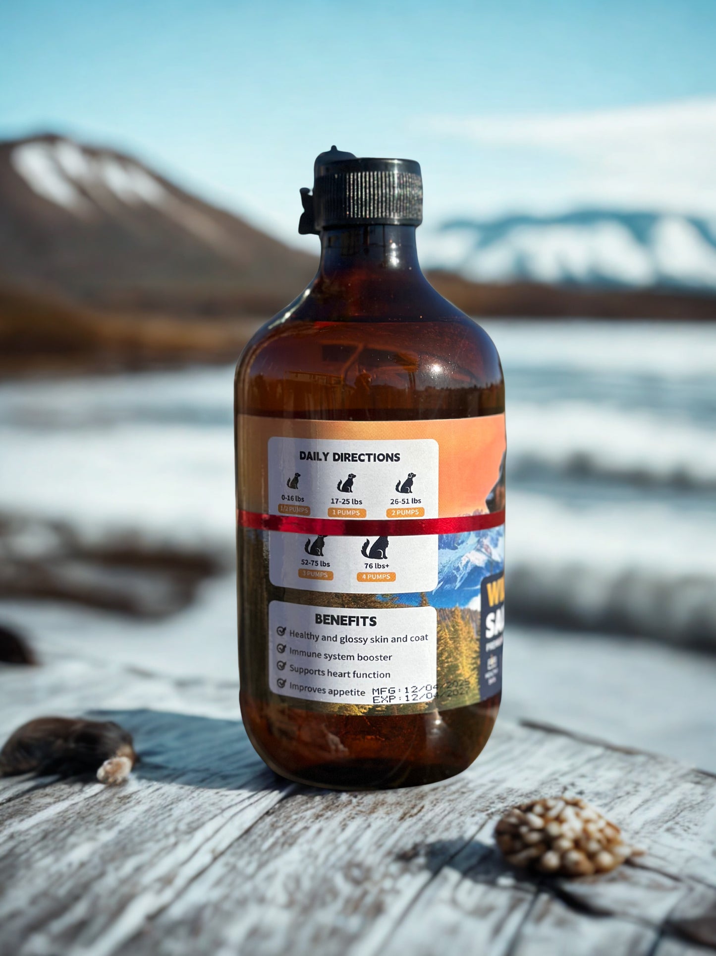 Wild Alaskan Salmon Oil for Cats and Dogs 16oz.