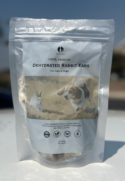 100% Dehydrated Rabbit Ears (10-15pcs, 3.5oz)